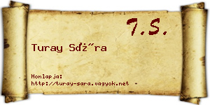 Turay Sára névjegykártya